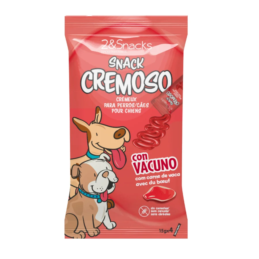 2&Snacks Petiscos cremosos de carne bovina para cães