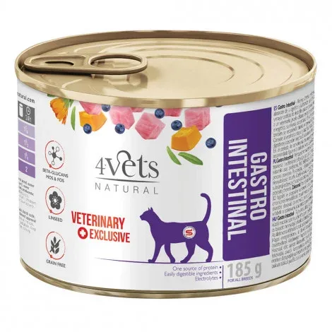 4Vets Gastrointestinal – Alimento em patê para gato com distúrbios digestivos – Quantidade: 185 g