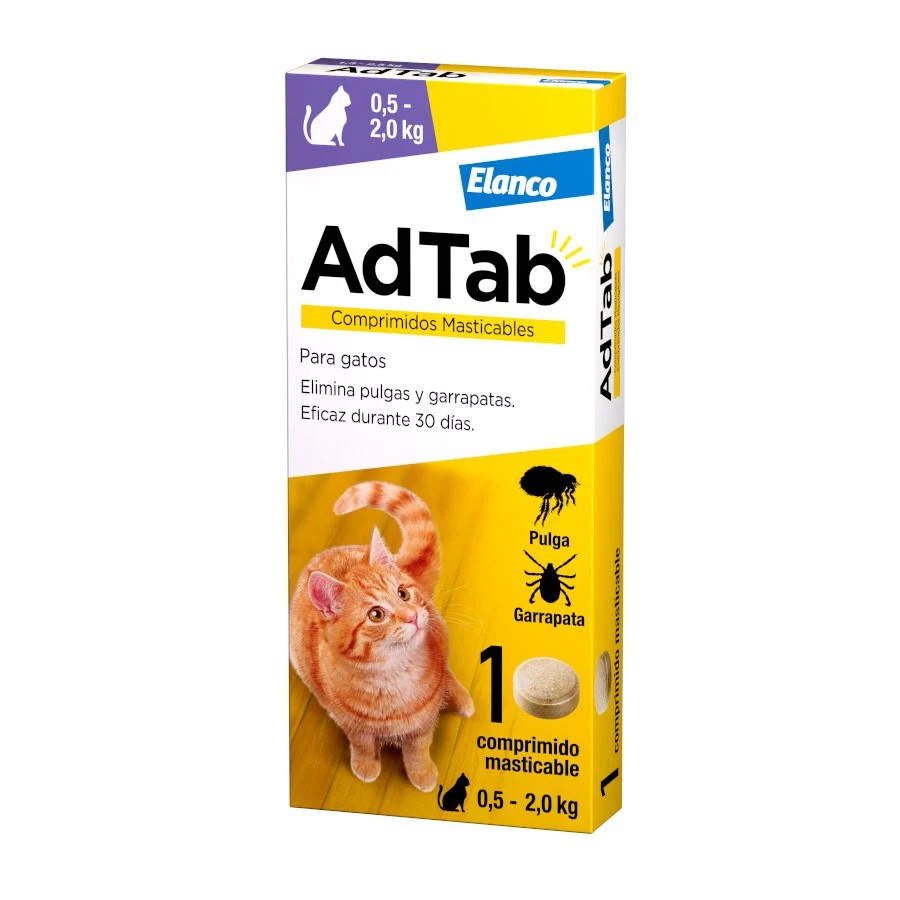 AdTab Comprimidos mastigáveis antiparasitários para gatos