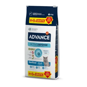 Advance Active Defense Adult Sterilized Peru e Cevada ração para gatos