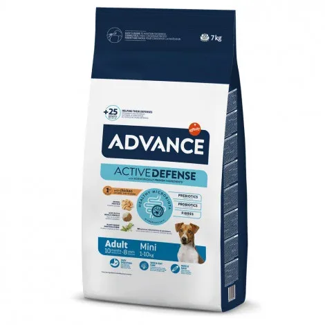 Advance Adult Mini – Ração seca para cão pequeno – Frango e arroz – Quantidade: 7 kg