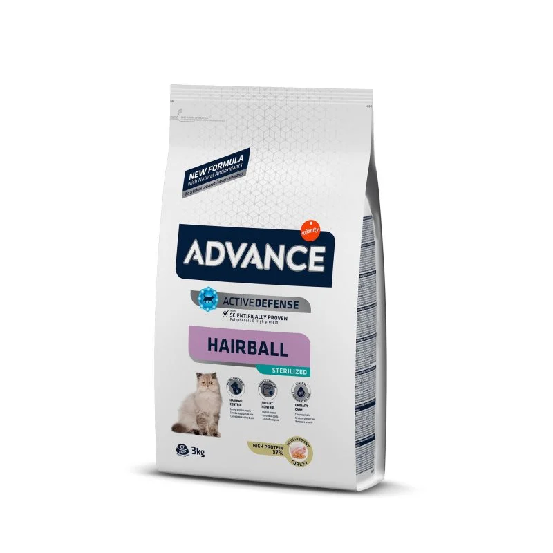 ADVANCE Gato Esterilizado Bolas de pelo – Peru e Cevada