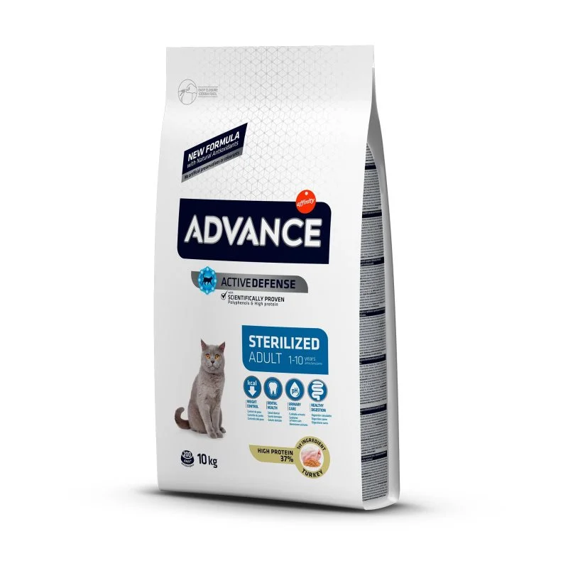 Advance Sterilized Adult – Ração seca para gato esterilizado – Peru e arroz