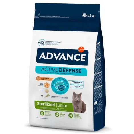 Advance Sterilized Junior – Ração seca para gatinho esterilizado – Frango e arroz – Quantidade: 1,5 kg