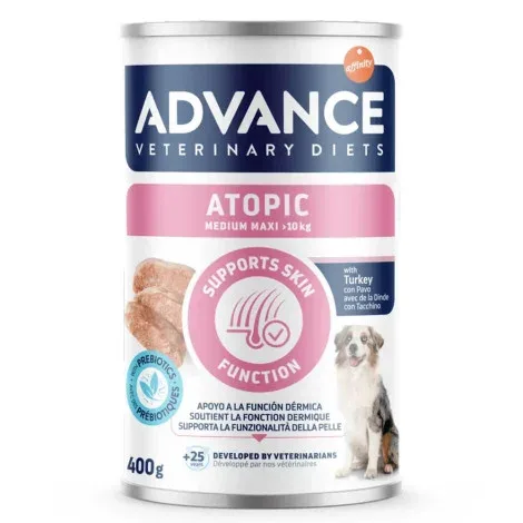 Advance VET Atopic Medium/Maxi – Alimento húmido para cão adulto médio e grande com dermatite – Quantidade: 400 g