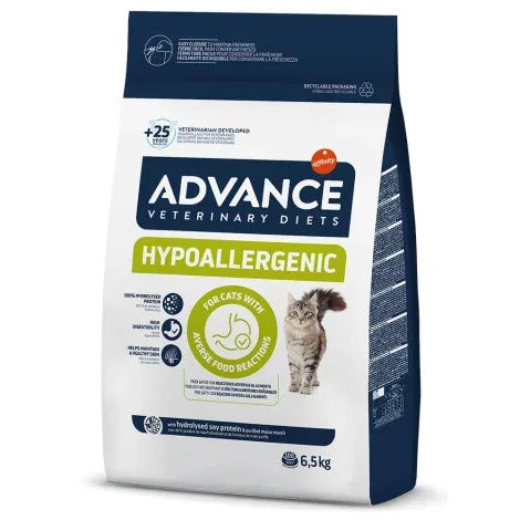 Advance VET Hypoallergenic – Ração seca para gato adulto com alergias – Quantidade: 6,5 kg