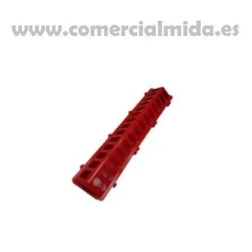 Alimentador de plástico vermelho para alimentar pintinhos (50 cm)