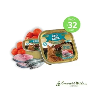 Alimento Molhado FAZENDA NATUREZA Peixe Marinho com Tomate 32 Unidades para Gato