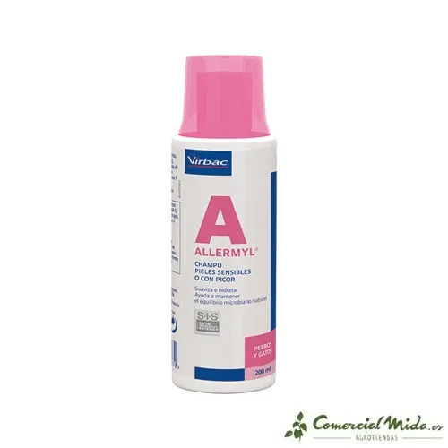 ALLERMYL Shampoo 200 ml para peles sensíveis de animais de estimação