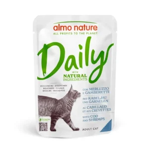 Almo Nature Cat Daily – Bacalhau e Camarão – 30 x 70 gr