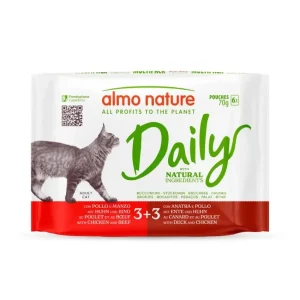 Almo Nature Cat Daily – Frango / Carne e Frango / Pato – 6 x 70 gr