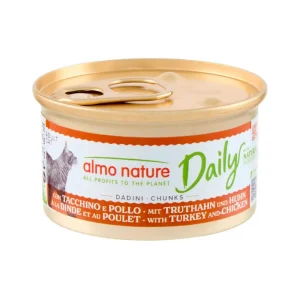 ALMO NATURE “CAT DAILY” – PEDAÇOS DE PERÚ E FRANGO (24 UNIDADES)