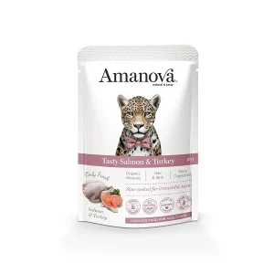 AMANOVA STERILISED SALMON & TURKEY CAT 85 GR