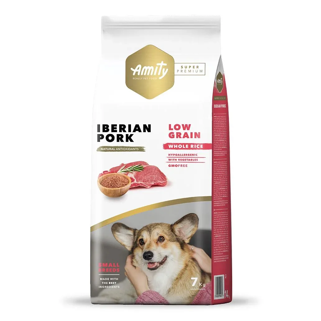 Amity C茫o Adulto Mini SUPER PREMIUM Low Grain - Porco Ib茅rico 7kg