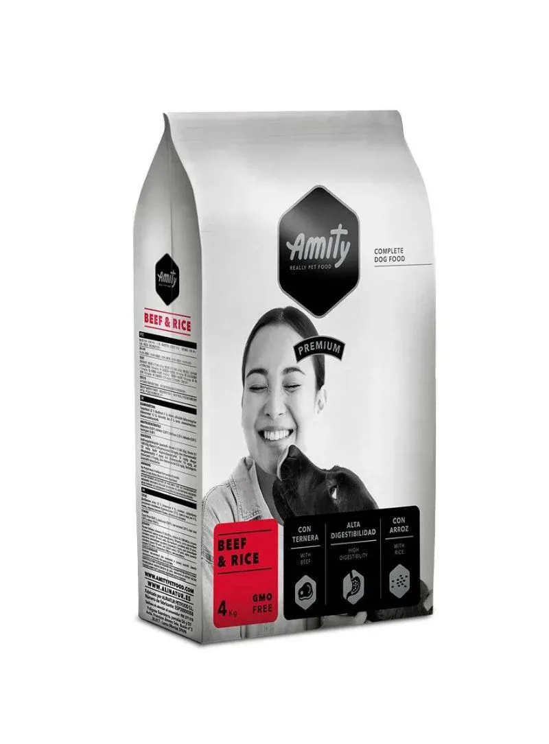 Amity Premium Beef & Rice – Alimento seco para cães com vaca e arroz