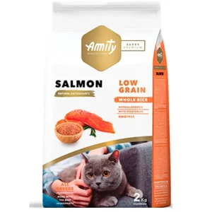 Amity Super Premium Low Grain Adult Cat Salmão – Alimento seco para gatos adultos