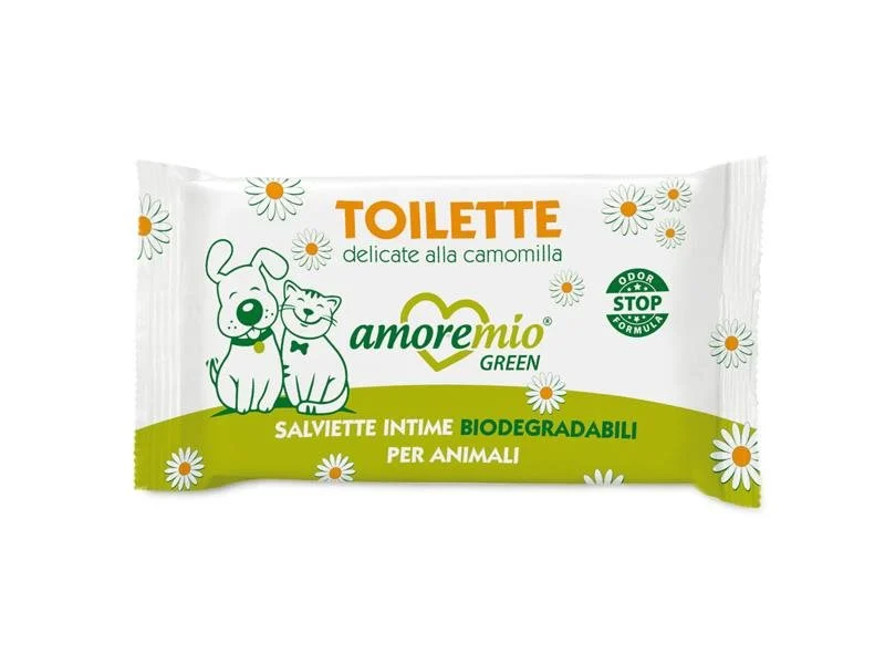 Amoremio Pocket Toalhitas Húmidas com Camomila para Cães e Gatos