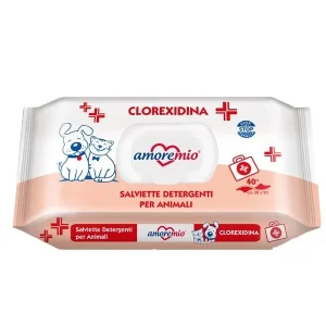 Amoremio Toalhetes Húmidos com Clorohexidina para Cães e Gatos