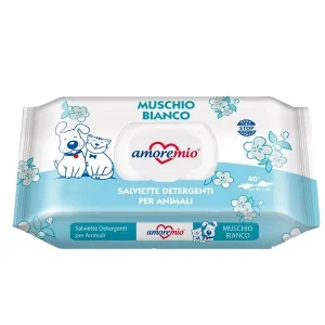 Amoremio Toalhetes Húmidos para Cães e Gatos Aroma a Musgo Branco