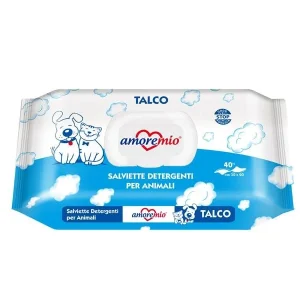 Amoremio Toalhetes Húmidos para Cães e Gatos Aroma a Talco
