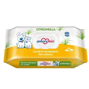 Amoremio Toalhetes Húmidos para Cães e Gatos com Citronela