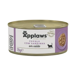 Applaws Natural Cavala com sardinha em caldo