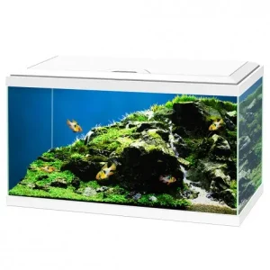 Aquário Aqua 60 LED com filtro e iluminação – Ciano – Cor do Produto: Branco