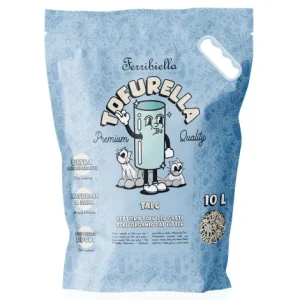 Areia aglomerante ecológica Tofurella Talc com cheiro a talco para gatos – Ferribiella – Quantidade: 10 L