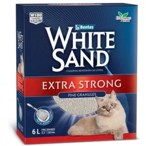 Areia aglomerante extra forte para gato – White Sand – Quantidade: 6 L