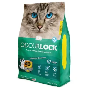 Areia aglomerante fresca para gatos – Odourlock – Quantidade: 12 kg