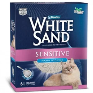 Areia aglomerante para gatos sensíveis – White Sand – Quantidade: 6 L