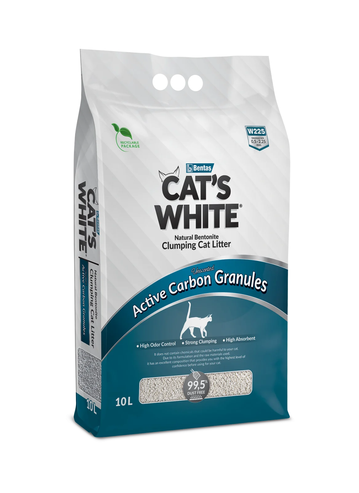 Areia Aglomerante S/Cheiro C/Carvão 10L – Cat’s White