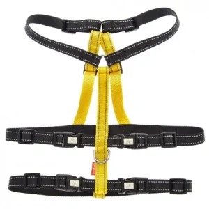 Arnês anti-fuga para cães – Ferribiella – Tamanho: L | Cor do Produto: Amarelo e preto