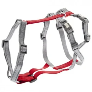 Arnês anti-fuga para cães – Ferribiella – Tamanho: M | Cor do Produto: Vermelho e cinza