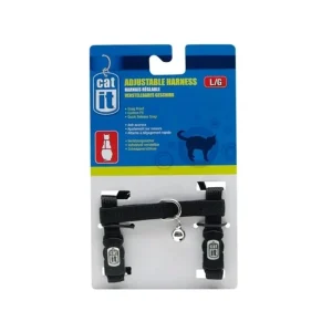 Arnês de Nylon Catit Preto para Gato