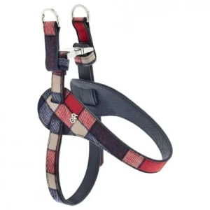Arnês Mokka tartan azul para cães – Ferribiella – Tamanho: Medium