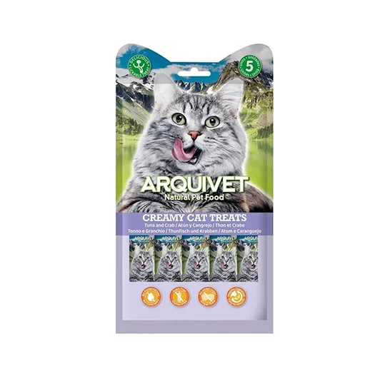 Arquivet Creamy Cat Treats – Snack cremoso de Atum e Caranguejo