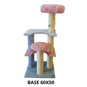 Arranhador Gucci Sisal 8mm Feito a Mão Altura 1,39m Rosa e Cinza