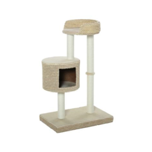 Arranhador para gatos com toca 61x41x96 cm – Bege e Coffe