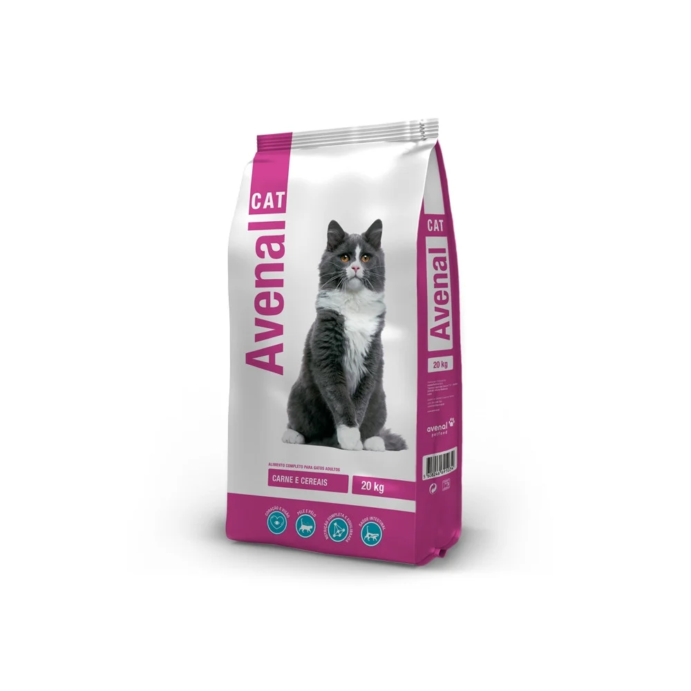 Avenal – Racao seca para gato adulto – Carne e cereais 20 Kg