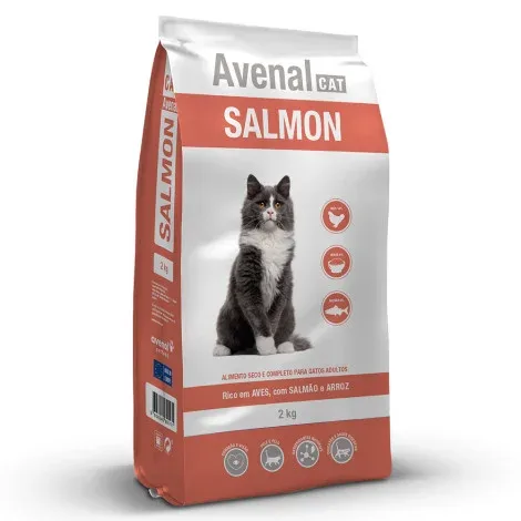 Avenal – Ração seca para gato adulto – Salmão e arroz – Quantidade: 2 kg