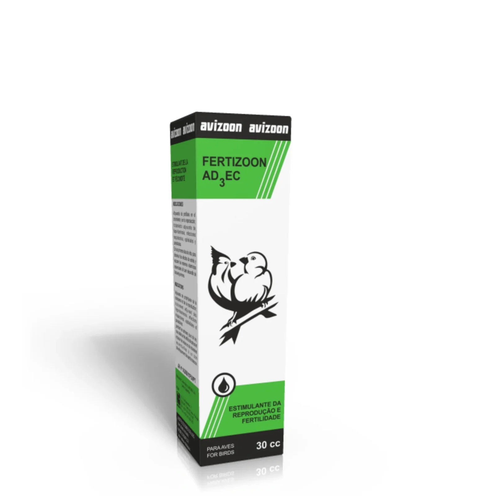 Avizoon Fertizoon AD3EC 30ml - crescimento, reprodu莽茫o e fertilidade para aves