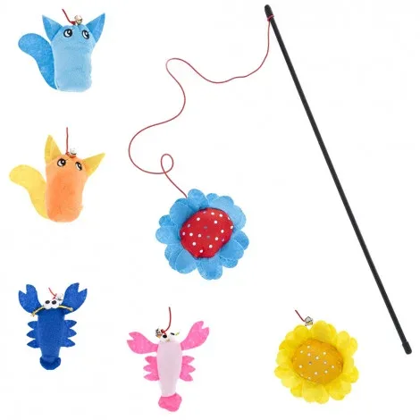 Bastão com boneco e guizo para gatos – Ferribiella