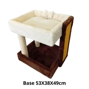 Beliche com Arranhador Lateral Sisal 6mm Altura 40cm Feito a Mão Castanho e Bege