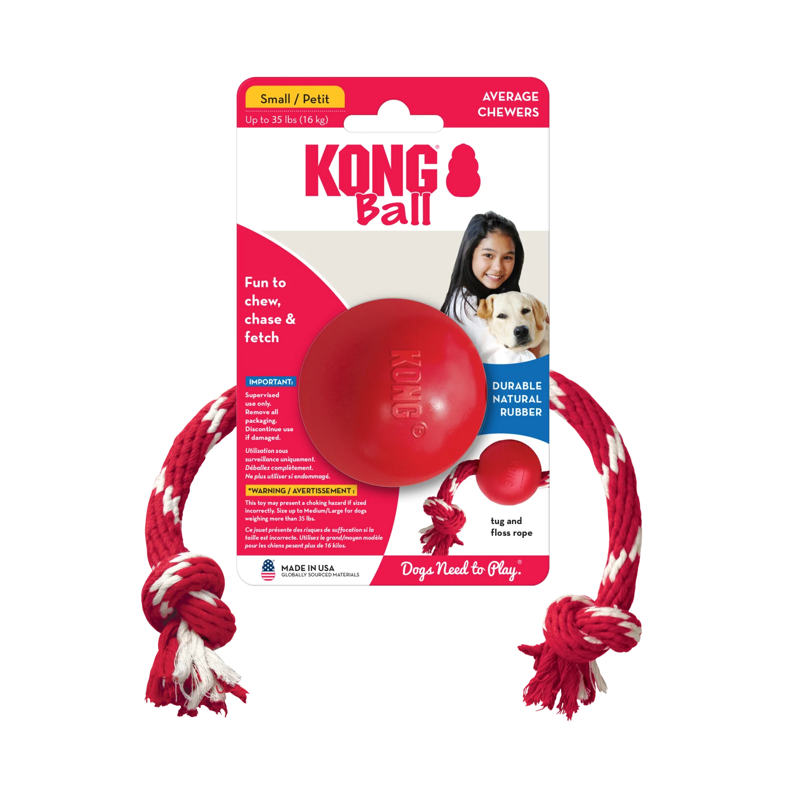 Bola C/Corda Small – Kong