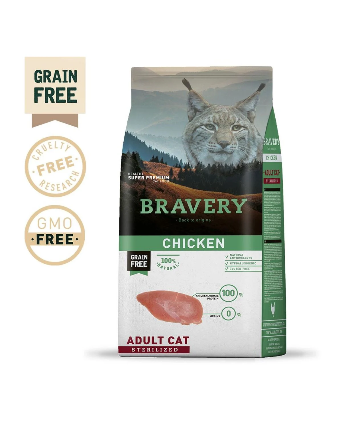 Bravery Chicken Adult Cat Sterilized Grain Free - Image 2