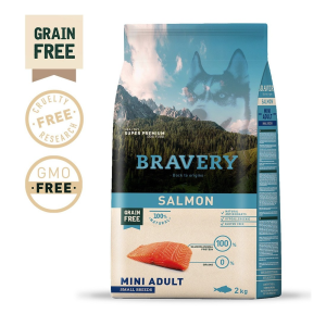 Bravery Salmon Adult Small Ração Premium de Salmão para Cães Adultos de Raças Pequenas