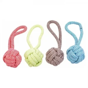 Brinquedo para cães Duvo + Bola Em Corda Torcida 7,6 x 18 cm – 1 unidade