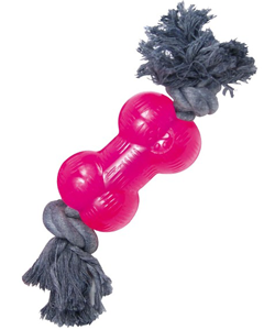 Brinquedo para cães Gloria TPR Bone with Rope