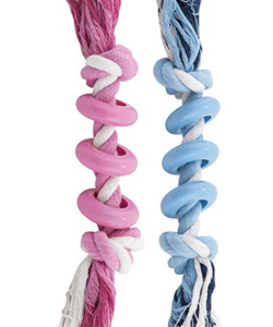 Brinquedo para cães Nayeco Regular Rope with PVC Rings – Cores Sortidas – 1 Unidade